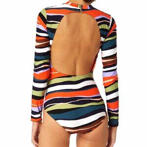 Anne Cole Long Sleeve Open Back Rash Guard Swimsuit